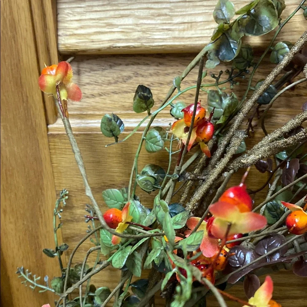 Floral Bittersweet Wreath with Orange and Green Accents